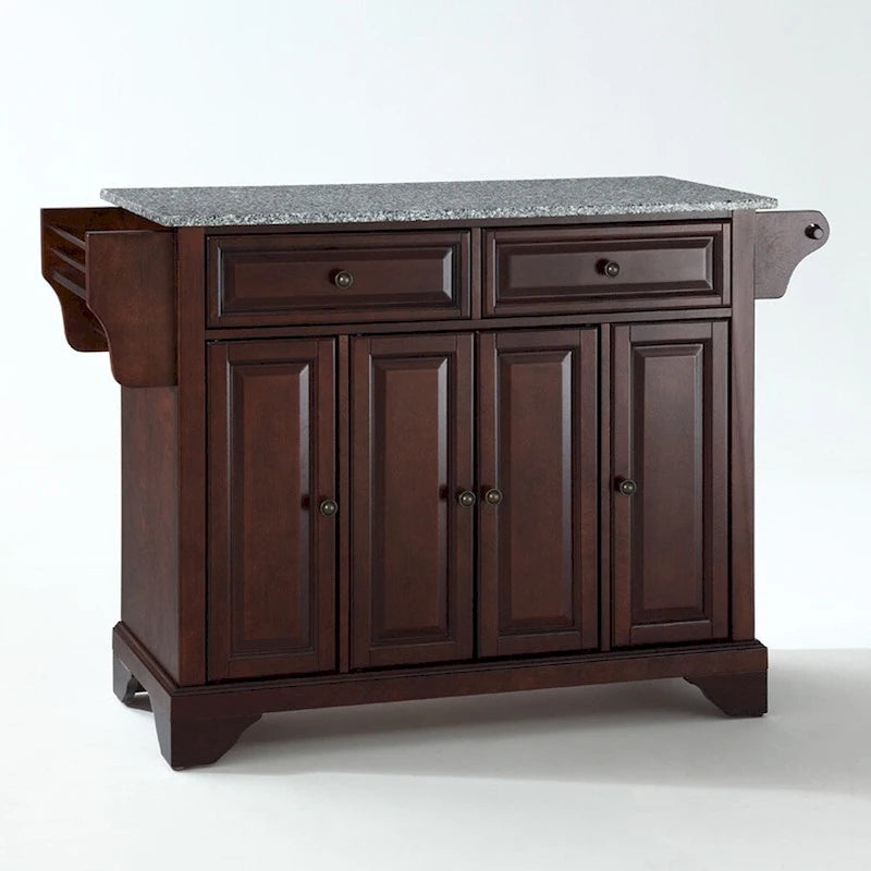 Crosley LaFayette Solid Granite Top Kitchen Island in Vintage Mahogany Finish - 18d x 51.5w x 34h