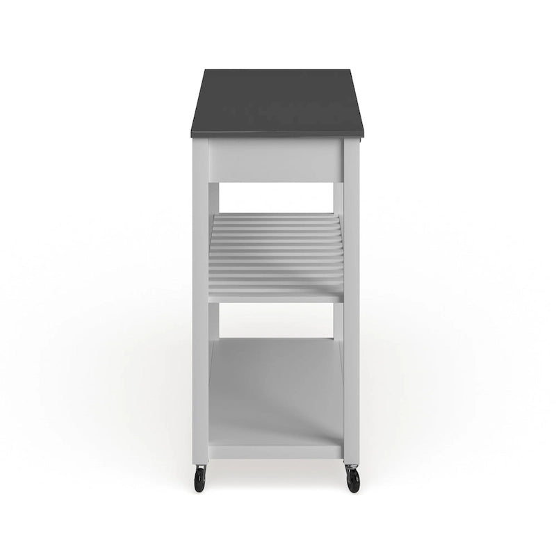 Crosley White Wood/ Stainless Steel Kitchen Cart Island - 17d x 43w x 35h