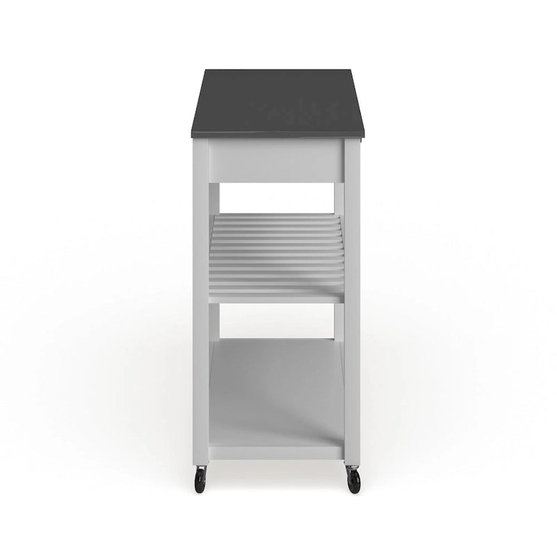 Crosley White Wood/ Stainless Steel Kitchen Cart Island - 17d x 43w x 35h