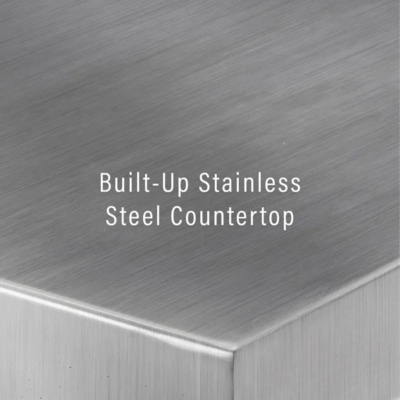 Crosley Silvia Stainless Steel Top Island W/Uph Saddle Stools - 47d x 46w x 36.5h