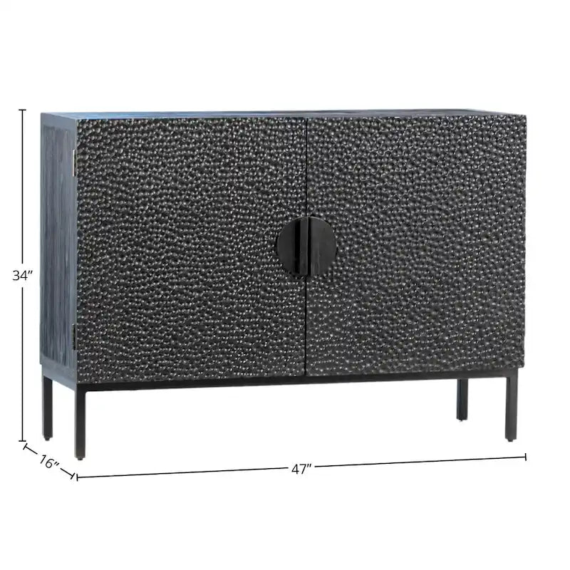 Cordilia 47-inch Black Reclaimed Pine and Iron Contemporary 2-Door Sideboard