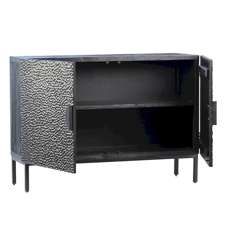 Cordilia 47-inch Black Reclaimed Pine and Iron Contemporary 2-Door Sideboard