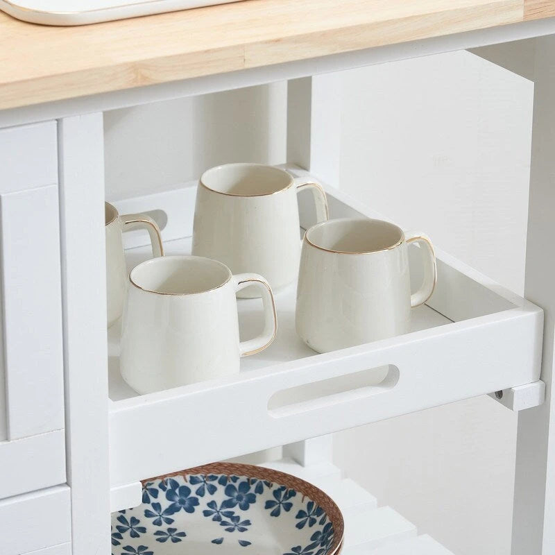 Three Drawers Three Layers Spray Paint Dining Car Kitchen Carts