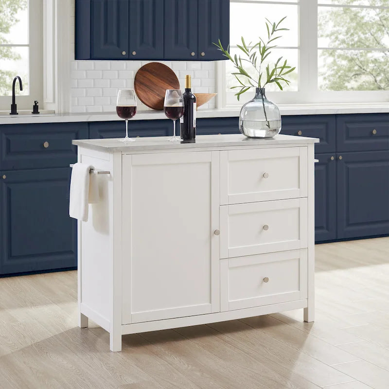 Crosley Soren Stainless Steel Top Kitchen Island/Cart - 18.13d x 42.13w x 37.5h
