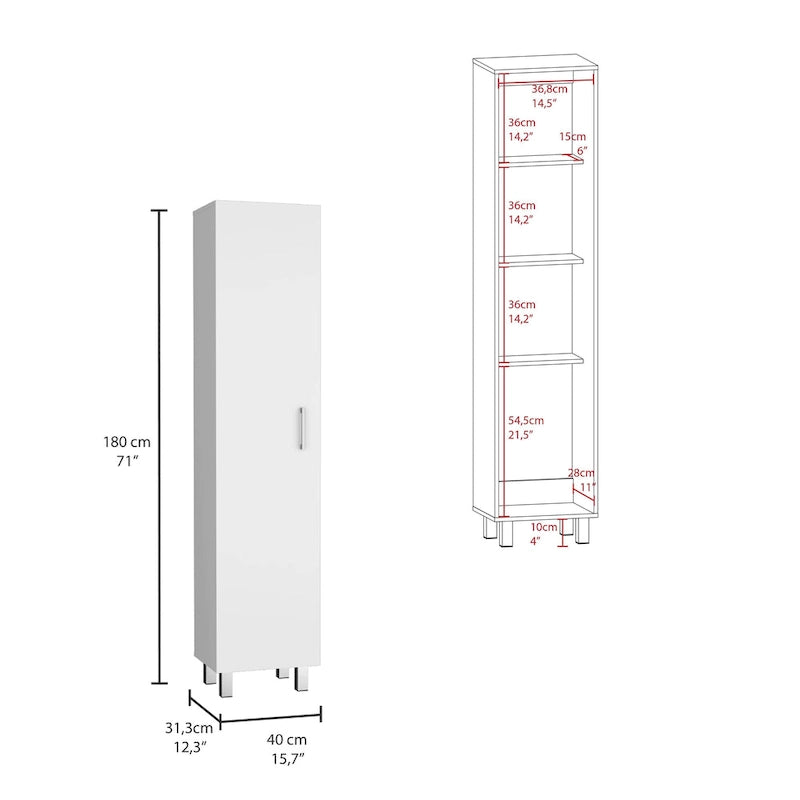 Vintro 71 Tall 5-Shelves Storage Cabinet Broom Closet - N/A