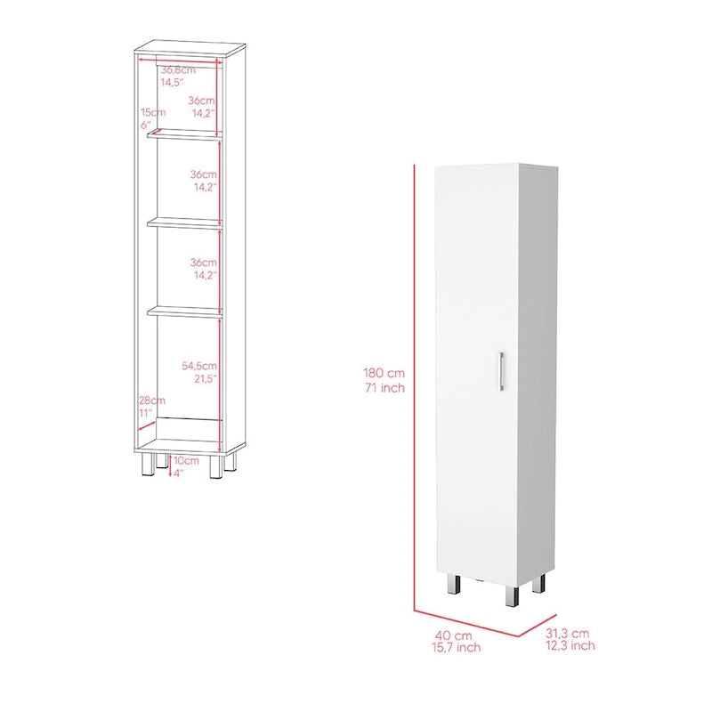 Vintro 71 Tall 5-Shelves Storage Cabinet Broom Closet - N/A