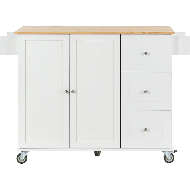 Multifunctional Kitchen Cart with Spice Rack and Adjustable Shelves