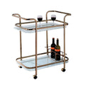 Tiana Contemporary Serving Cart In Champagne Finish - 32.5 H x 27 W x 16.5 L Inches