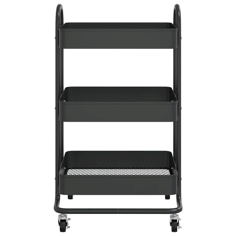vidaXL Trolley 3-Tier Kitchen Trolley Kitchen Island Storage Utility Cart - 16.9 x 13.4 x 31.1