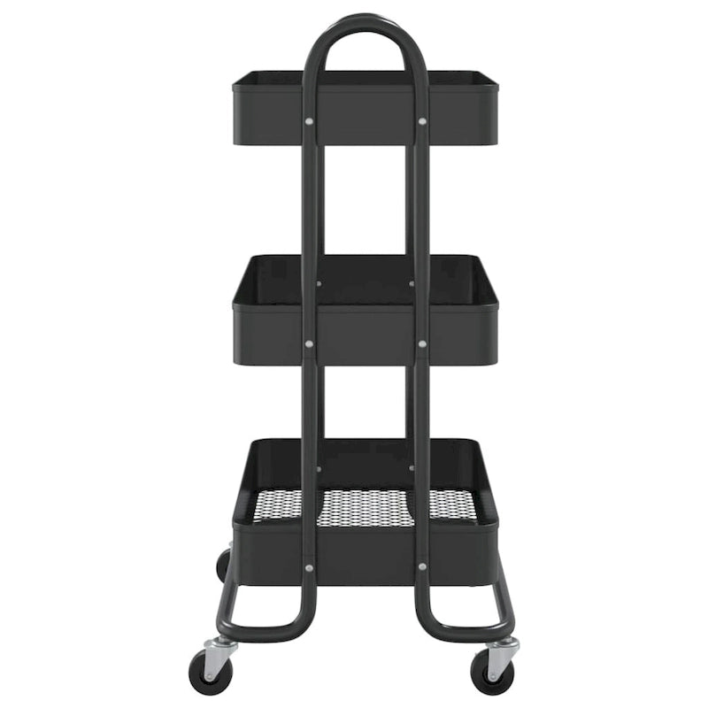 vidaXL Trolley 3-Tier Kitchen Trolley Kitchen Island Storage Utility Cart - 16.9 x 13.4 x 31.1