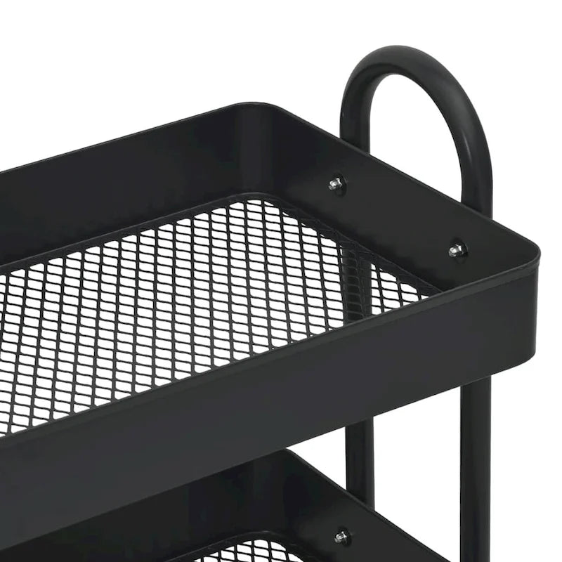vidaXL Trolley 3-Tier Kitchen Trolley Kitchen Island Storage Utility Cart - 16.9 x 13.4 x 31.1