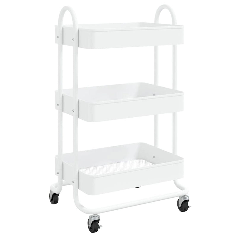 vidaXL Trolley 3-Tier Kitchen Trolley Kitchen Island Storage Utility Cart - 16.9 x 13.4 x 31.1