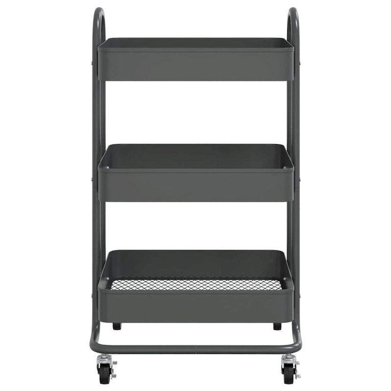 vidaXL Trolley 3-Tier Kitchen Trolley Kitchen Island Storage Utility Cart - 16.9 x 13.4 x 31.1