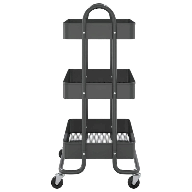 vidaXL Trolley 3-Tier Kitchen Trolley Kitchen Island Storage Utility Cart - 16.9 x 13.4 x 31.1