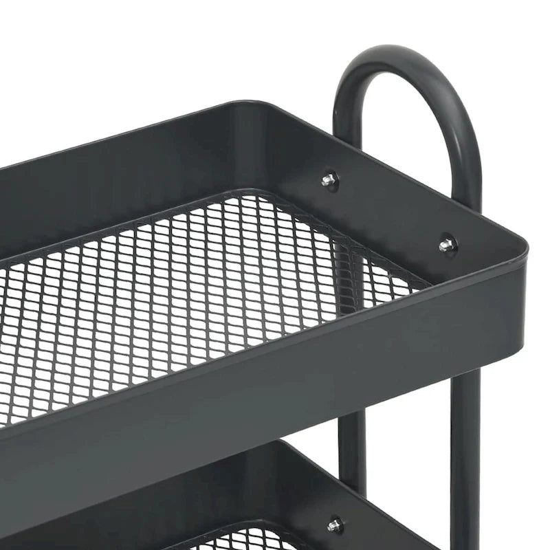 vidaXL Trolley 3-Tier Kitchen Trolley Kitchen Island Storage Utility Cart - 16.9 x 13.4 x 31.1