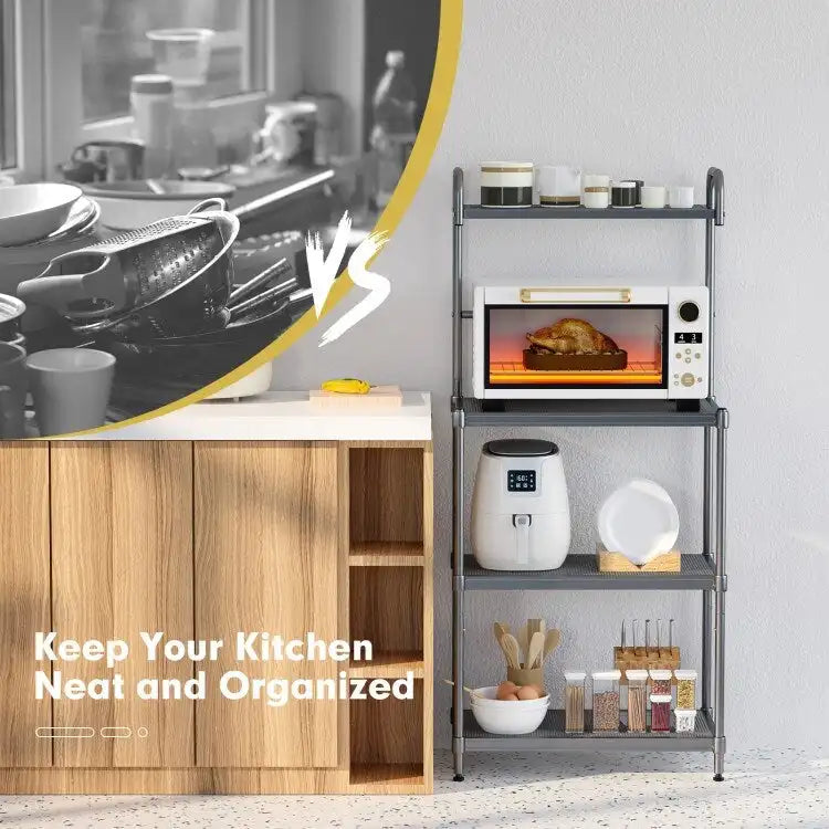 Versatile 4-Tier Kitchen Storage Rack - Stylish Bakers Rack Organizer - 23.5 x 13.5 x 53.5 (L x W x H)