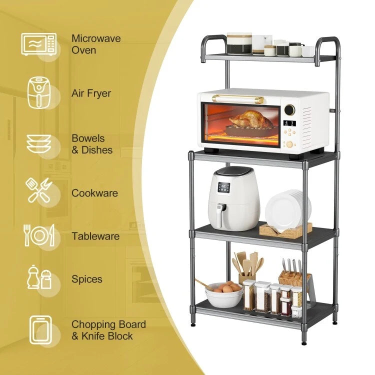 Versatile 4-Tier Kitchen Storage Rack - Stylish Bakers Rack Organizer - 23.5 x 13.5 x 53.5 (L x W x H)