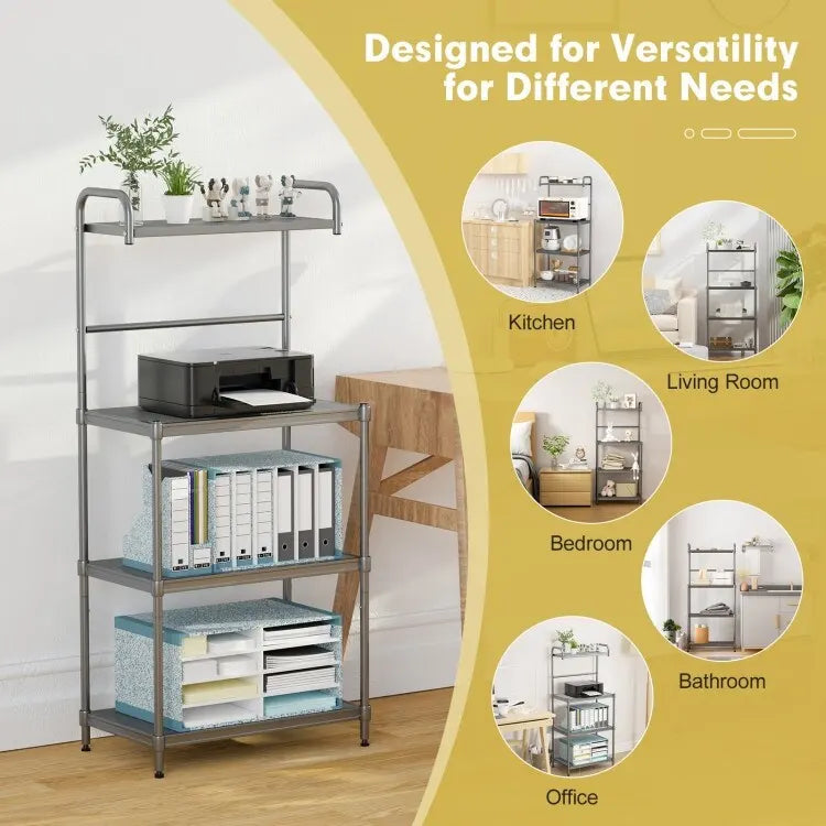 Versatile 4-Tier Kitchen Storage Rack - Stylish Bakers Rack Organizer - 23.5 x 13.5 x 53.5 (L x W x H)