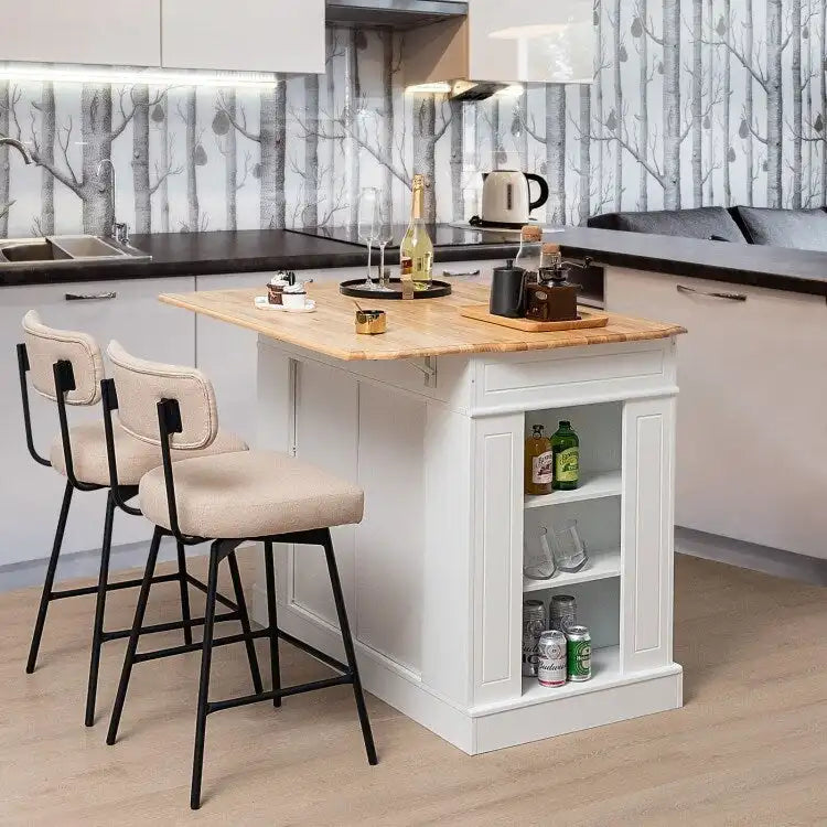 Kitchen Island with Storage and 3-Level Adjustable Shelves - 47 x 36 x 36 (L x W x H)