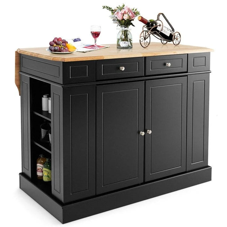 Kitchen Island with Storage and 3-Level Adjustable Shelves - 47 x 36 x 36 (L x W x H)