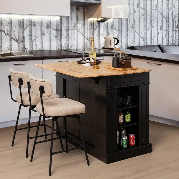 Kitchen Island with Storage and 3-Level Adjustable Shelves - 47 x 36 x 36 (L x W x H)