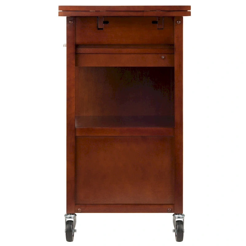 Gregory Extendable Top Kitchen Cart, Walnut - 27.56 x 18.35 x 33.46 inches