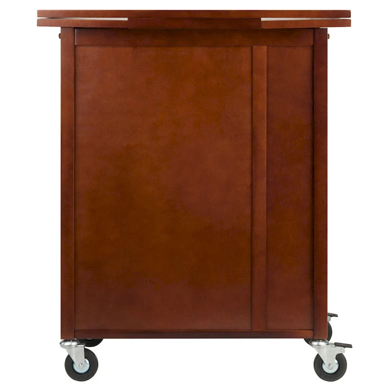 Gregory Extendable Top Kitchen Cart, Walnut - 27.56 x 18.35 x 33.46 inches