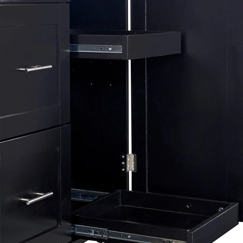 Rolling Kitchen Island Cart on Wheels with Storage,2 Slide-Out Shelf and Internal Storage Rack