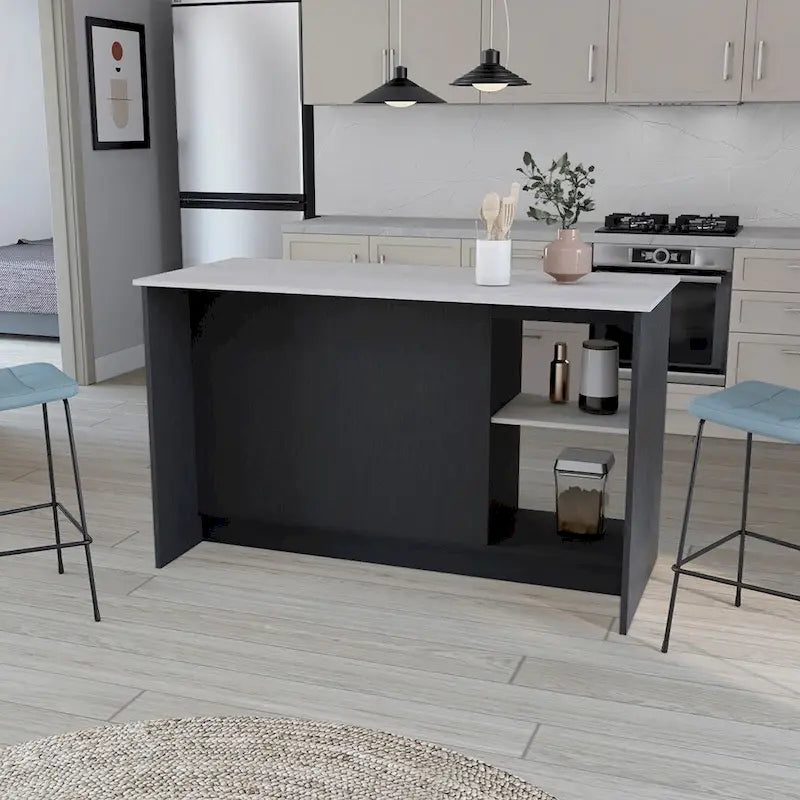 Kitchen Island for Dining Room,Two open storage shelves, Kitchen