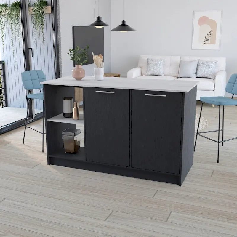 Kitchen Island for Dining Room,Two open storage shelves, Kitchen