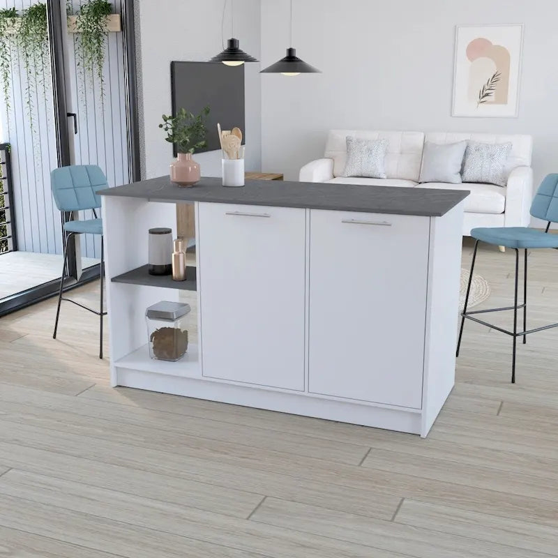 Kitchen Island for Dining Room,Two open storage shelves, Kitchen