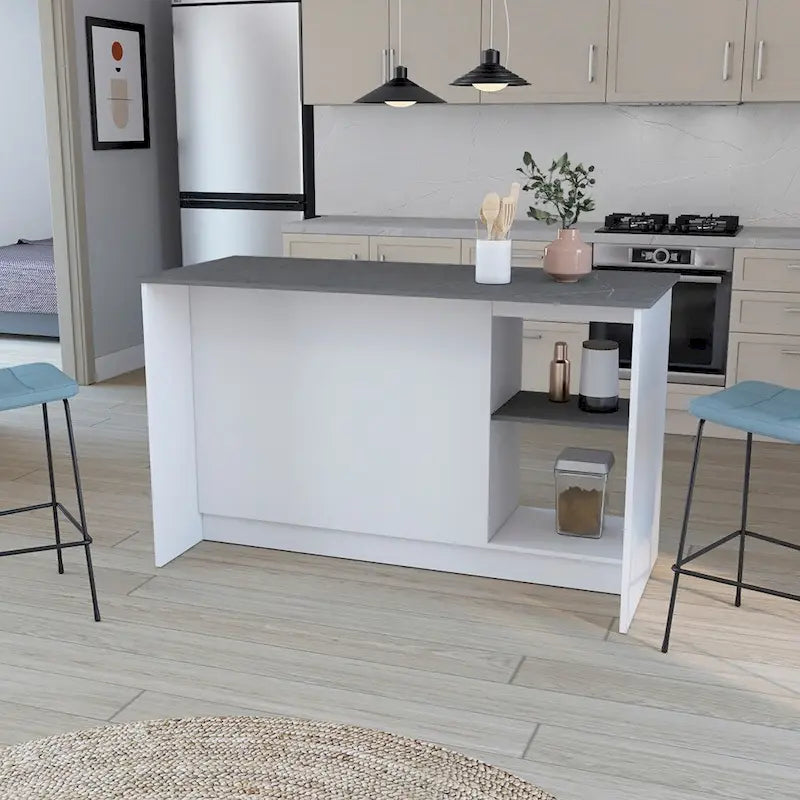 Kitchen Island for Dining Room,Two open storage shelves, Kitchen