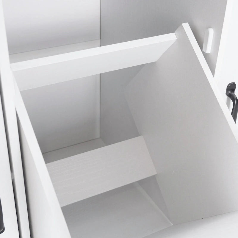 Kitchen Island with Trash Can Storage and Adjustable Shelf