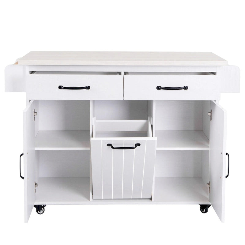Kitchen Island with Trash Can Storage Cabinet by Harper&Bright Designs