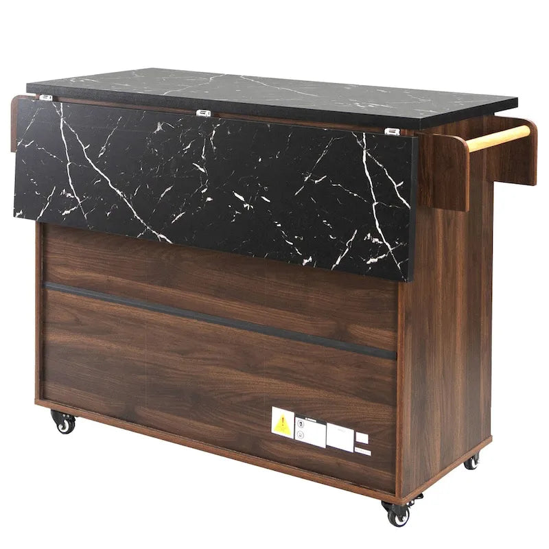 Kitchen Island with Trash Can Storage Cabinet by Harper&Bright Designs