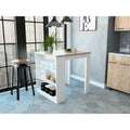 Danna Kitchen Counter Dining Table ,Two Legs, Three Side Shelves - N/A