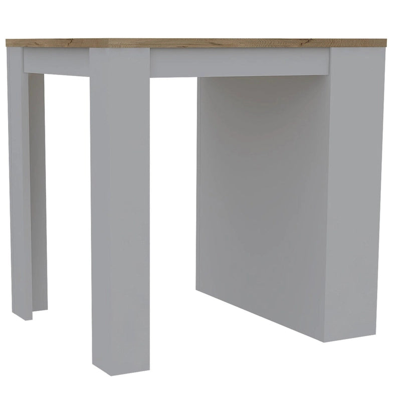 Danna Kitchen Counter Dining Table ,Two Legs, Three Side Shelves - N/A