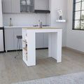 Kitchen Island with 3-Side Shelves for Dining Room.