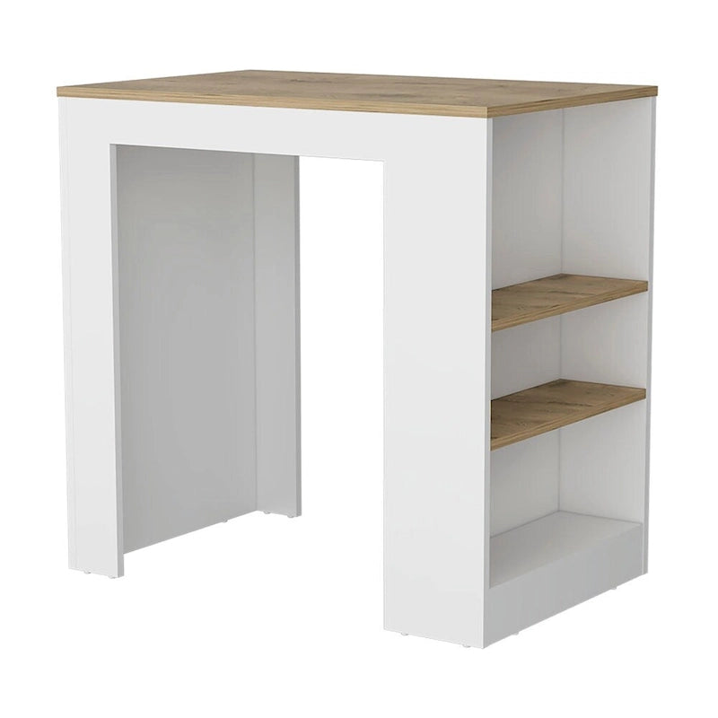 Kitchen Island with 3-Side Shelves for Dining Room.