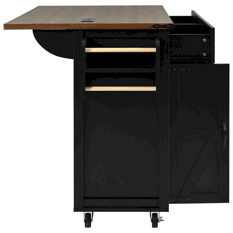 53.5 Farmhouse Kitchen Island with Power Outlet
