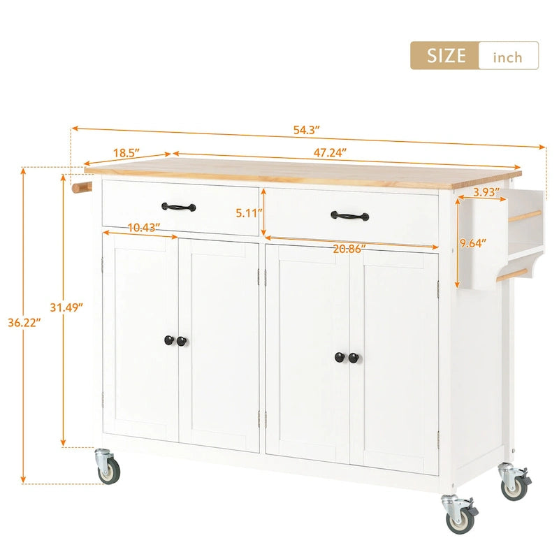 Homestyles Kitchen Island Finish with Wood Top Kitchen Cart