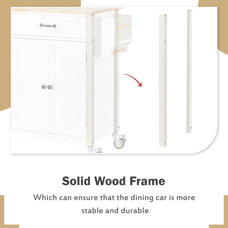 Homestyles Kitchen Island Finish with Wood Top Kitchen Cart
