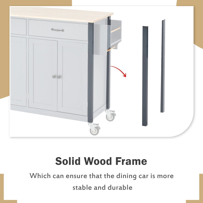 Homestyles Kitchen Island Finish with Wood Top Kitchen Cart