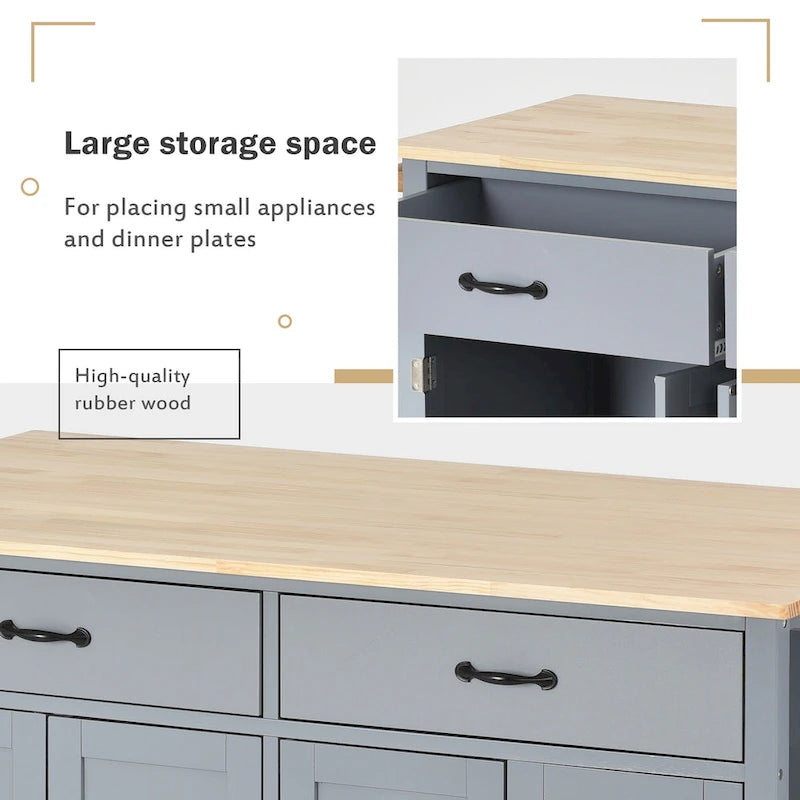 Homestyles Kitchen Island Finish with Wood Top Kitchen Cart