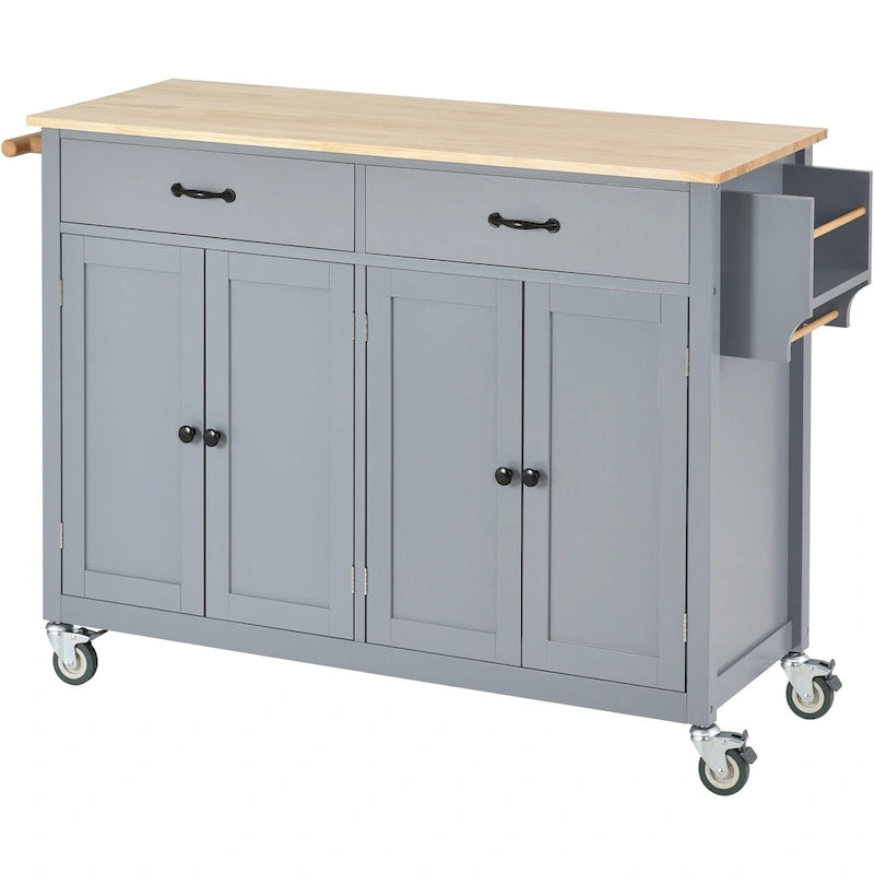 Homestyles Kitchen Island Finish with Wood Top Kitchen Cart