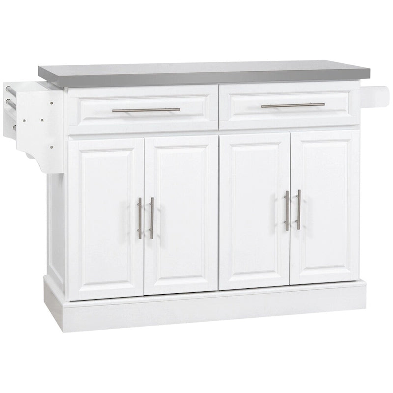 Rolling Kitchen Island,Portable Kitchen Cart with Stainless Steel Top