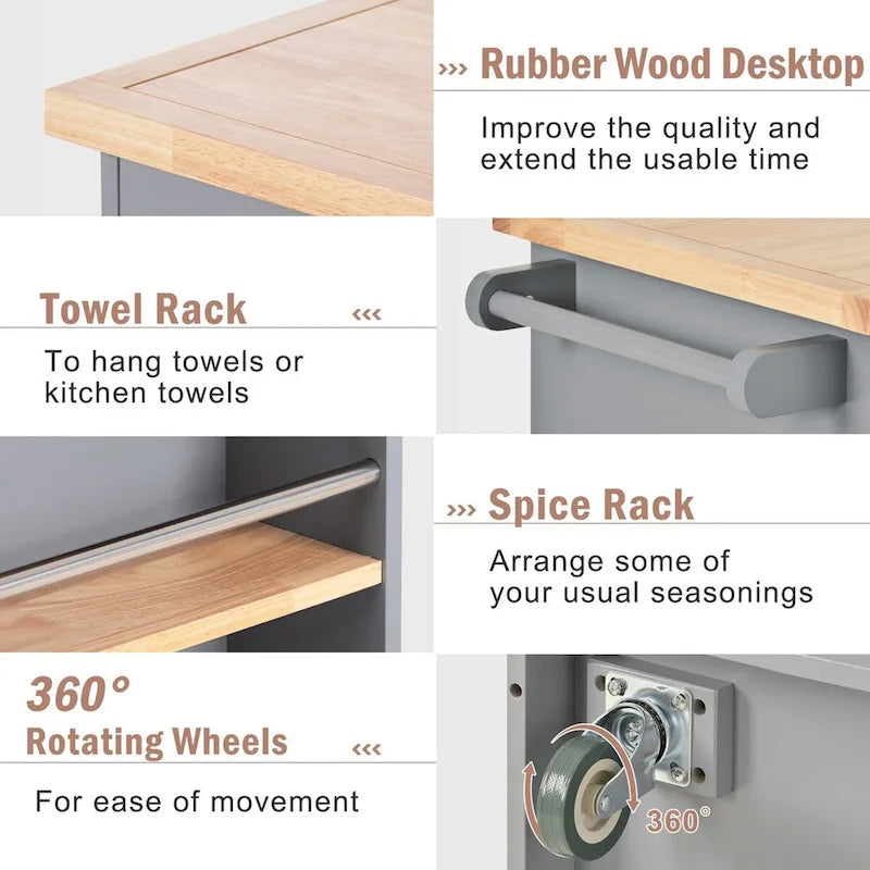 Two-sided Kitchen island Cart