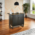 Oyala Black Finish 2-door Kitchen Island with Power and USB outlets by iNSPIRE Q Modern