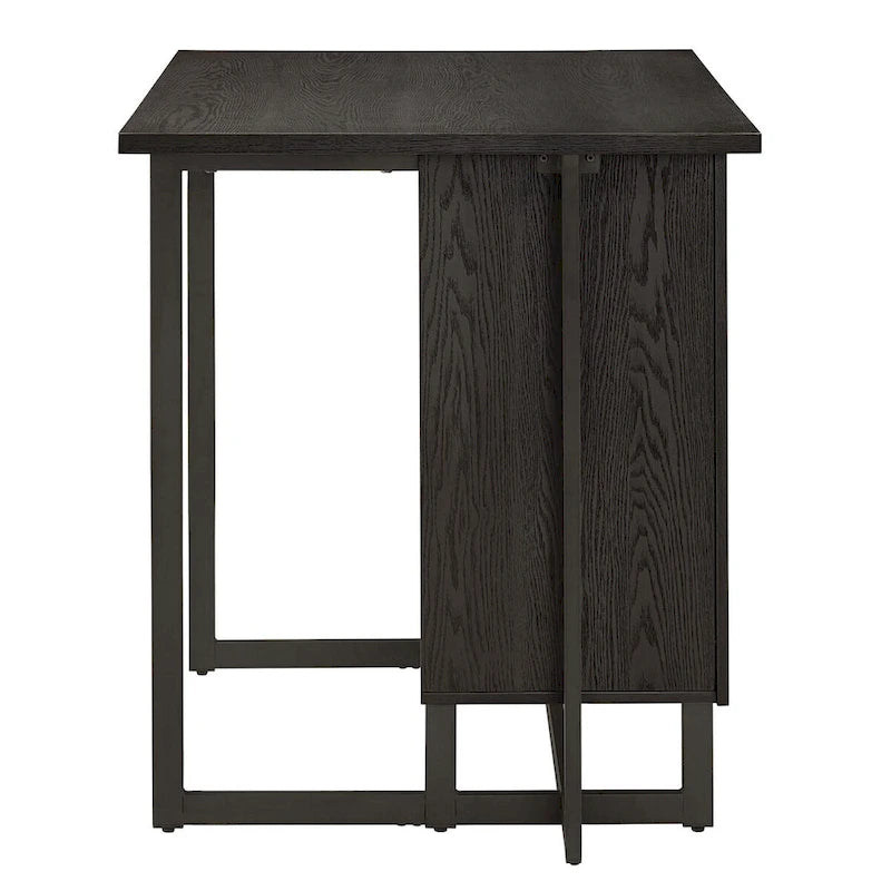 Oyala Black Finish 2-door Kitchen Island with Power and USB outlets by iNSPIRE Q Modern