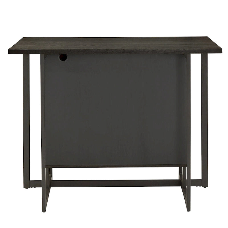 Oyala Black Finish 2-door Kitchen Island with Power and USB outlets by iNSPIRE Q Modern